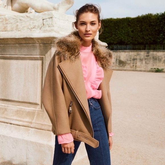 ✨H&M Camel motto jacket - Picture 4 of 8